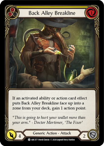 Back Alley Breakline (Yellow) [ARC177] Unlimited Edition Rainbow Foil