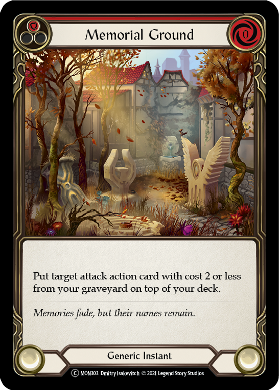 Memorial Ground (Red) (Rainbow Foil) [U-MON303-RF] Unlimited Rainbow Foil