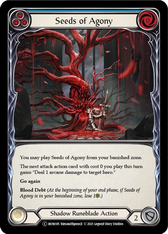 Seeds of Agony (Blue) (Rainbow Foil) [U-MON185-RF] Unlimited Rainbow Foil