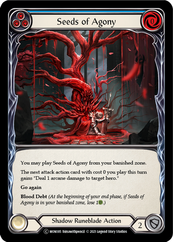 Seeds of Agony (Blue) (Rainbow Foil) [U-MON185-RF] Unlimited Rainbow Foil