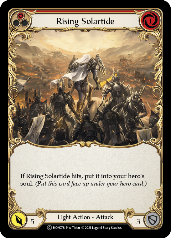 Rising Solartide (Red) (Rainbow Foil) [U-MON078-RF] Unlimited Rainbow Foil