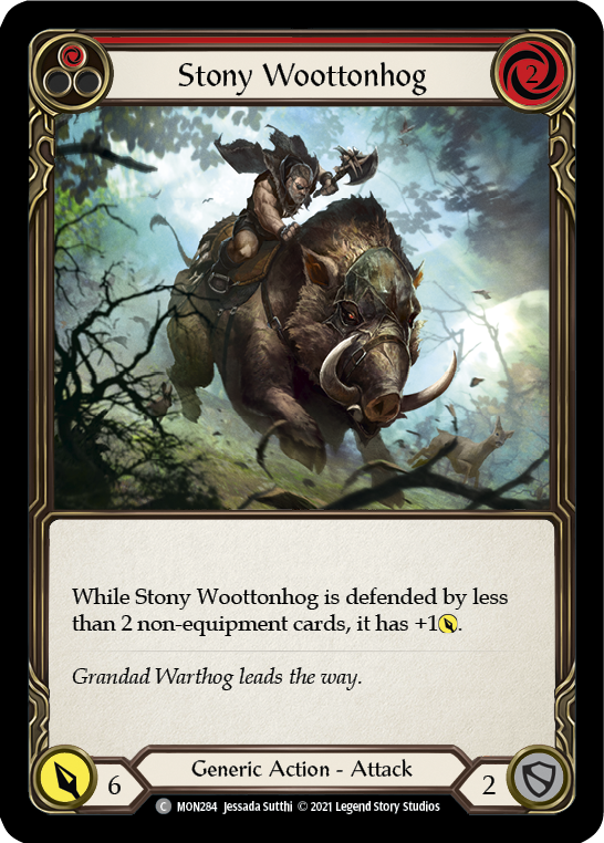 Stony Woottonhog (Red) (Rainbow Foil) [MON284-RF] 1st Edition Rainbow Foil