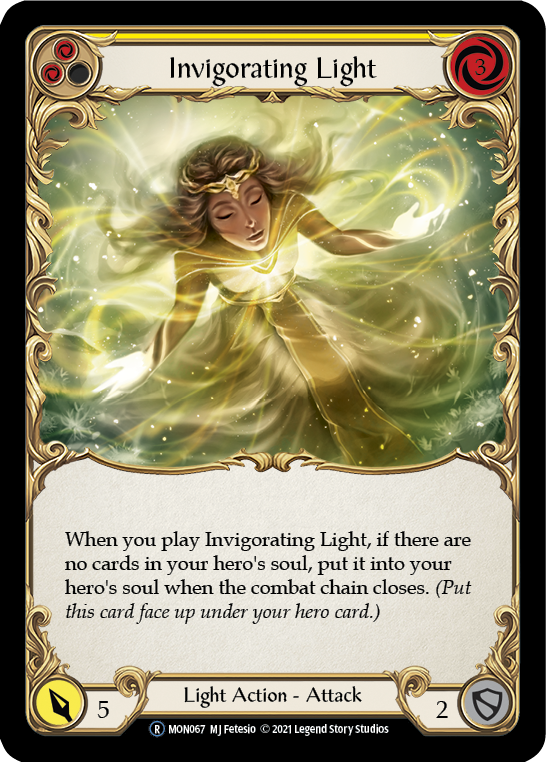 Invigorating Light (Yellow) (Rainbow Foil) [U-MON067-RF] Unlimited Rainbow Foil
