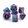 7 Gemini Purple-Teal/ Gold Mini-Polyhedral Set - CHX 20649