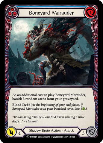 Boneyard Marauder (Blue) (Rainbow Foil) [U-MON137-RF] Unlimited Rainbow Foil