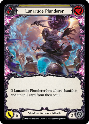 Lunartide Plunderer (Yellow) (Rainbow Foil) [U-MON207-RF] Unlimited Rainbow Foil