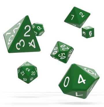 Oakie Doakie RPG 7 Die Set - Solid Green