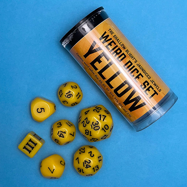 Weird Dice Set: Yellow - The Shallow Blight's Jaundiced Jewels