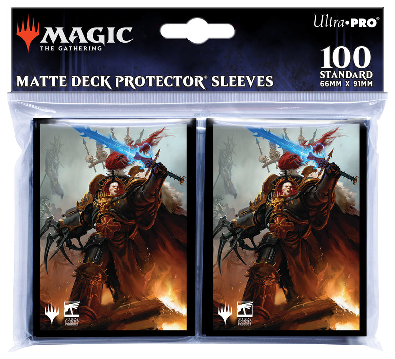 Ultra Pro - Warhammer 40K Commander Abaddon the Despoiler Standard Deck Protector Sleeves (100ct) for Magic: The Gathering