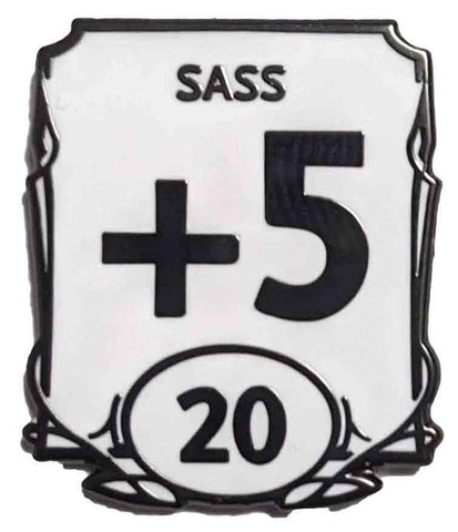 Enamel Pins: DnD Stats Sass